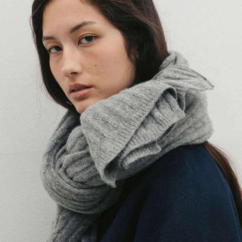 THE RYE Cable Wool Muffler(Grey)