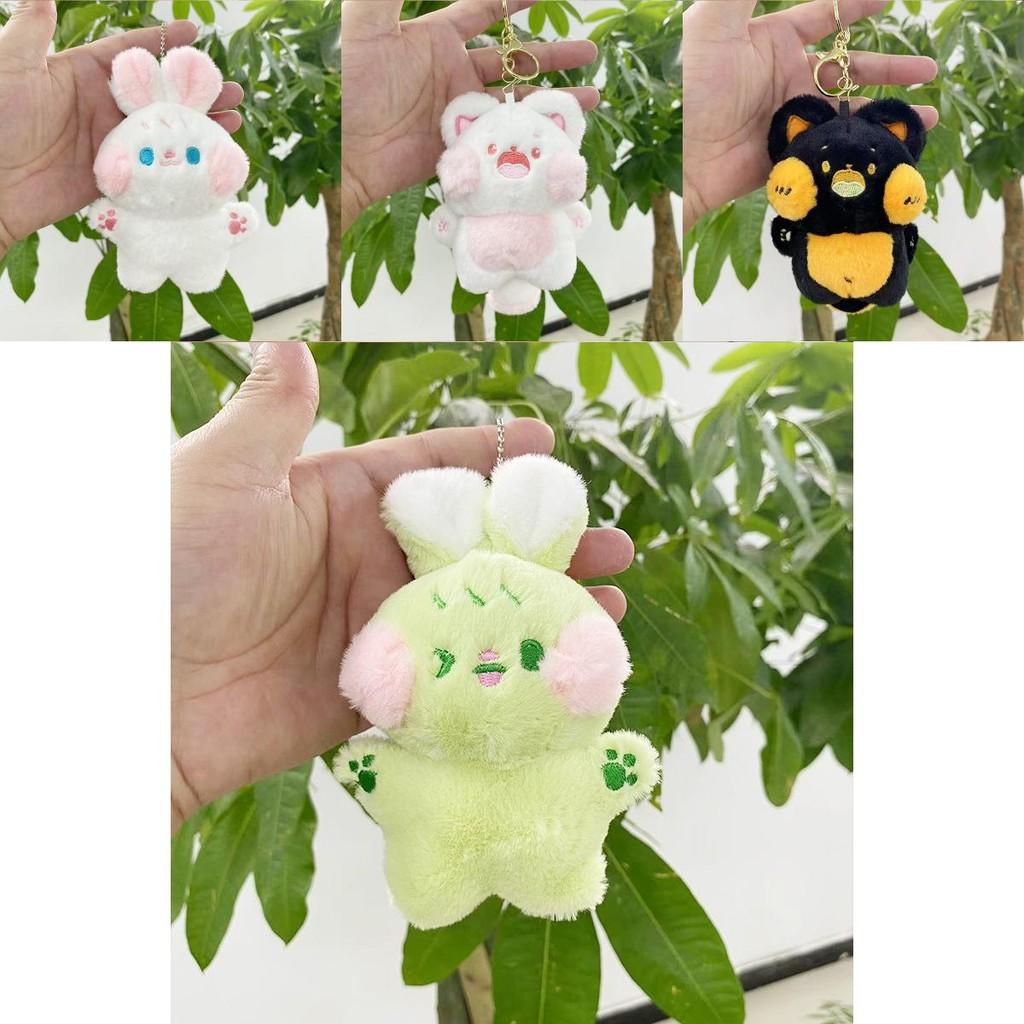Adorable Cartoon Cat Plush Keychain Handcrafted Doll For Bags And Keys With Sweet Colors