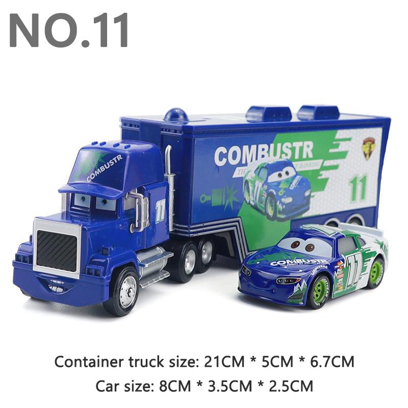 Pixar Cars Truck Sage VanDerSpin Model Car 1/55 Die Casting Container Trucks Racing Toys Children's Birthday Gifts Collectibles