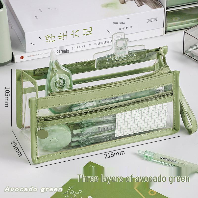 High-Capacity Transparent Pencil Case for Exams, Multipurpose Makeup Bag, Convenient Stationery Organizer