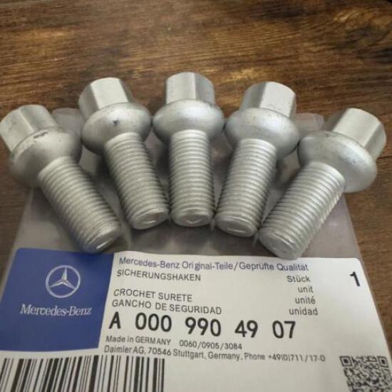 5Pcs Genuine Wheel Lug Bolts Nuts 0009904907 For Mercedes Benz SL550 CLS550 C250