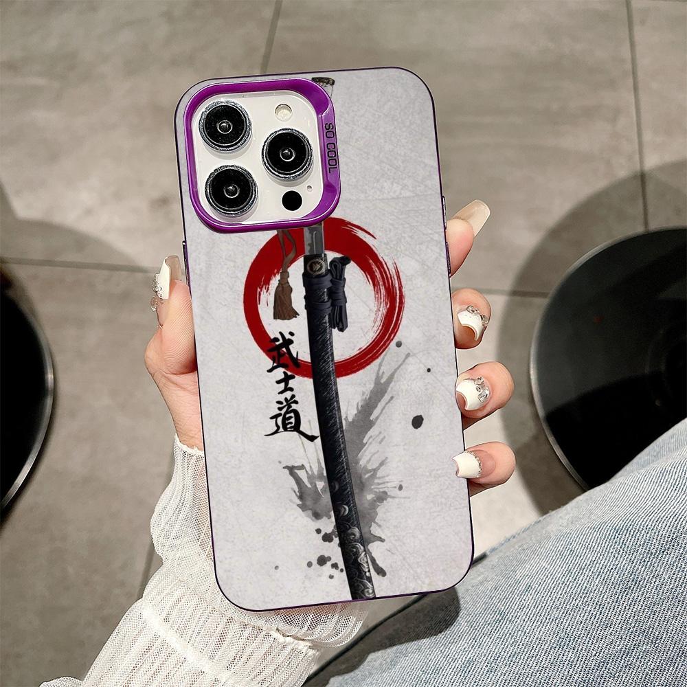 

Katana Samurai Ronin Sakura Phone Case for iPhone 17 16 15 14 13 12 11 X XR XS 8 7 Air Pro Max Plus Purple Translucent Cover iPhone 15 Pro Max