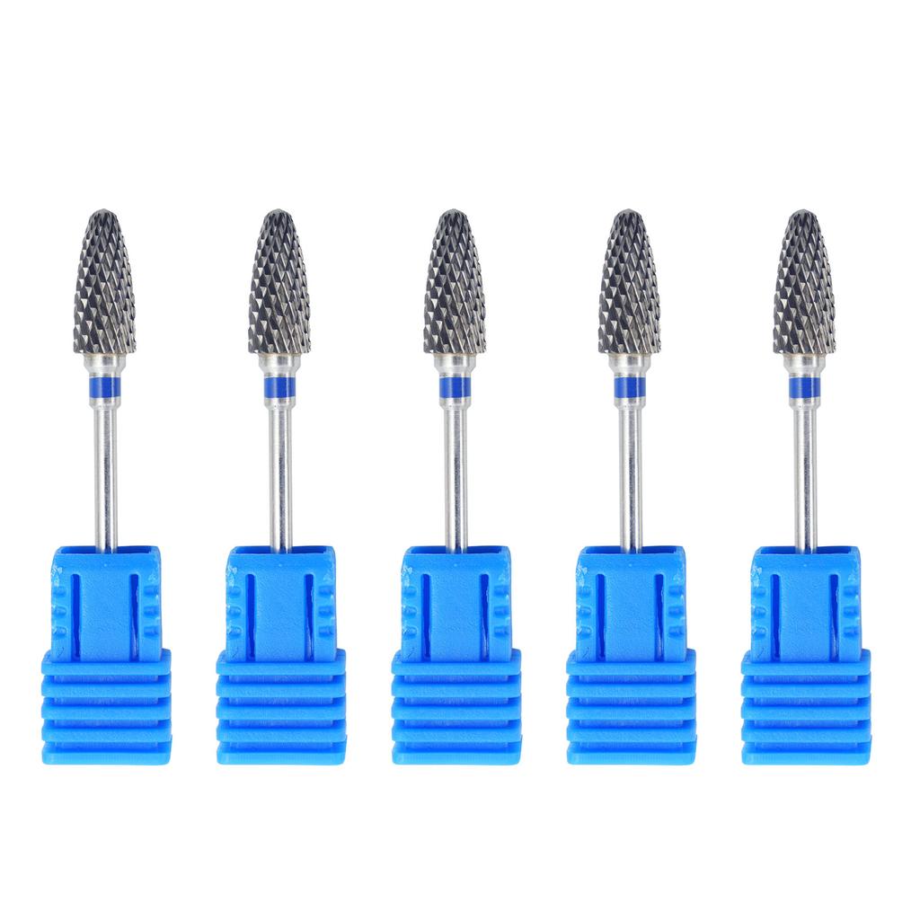 5Pcs Dental Carbide Burs Strawberry Lab Drill 2.35Mm Shank Tungsten Steel Cutters for Manicure