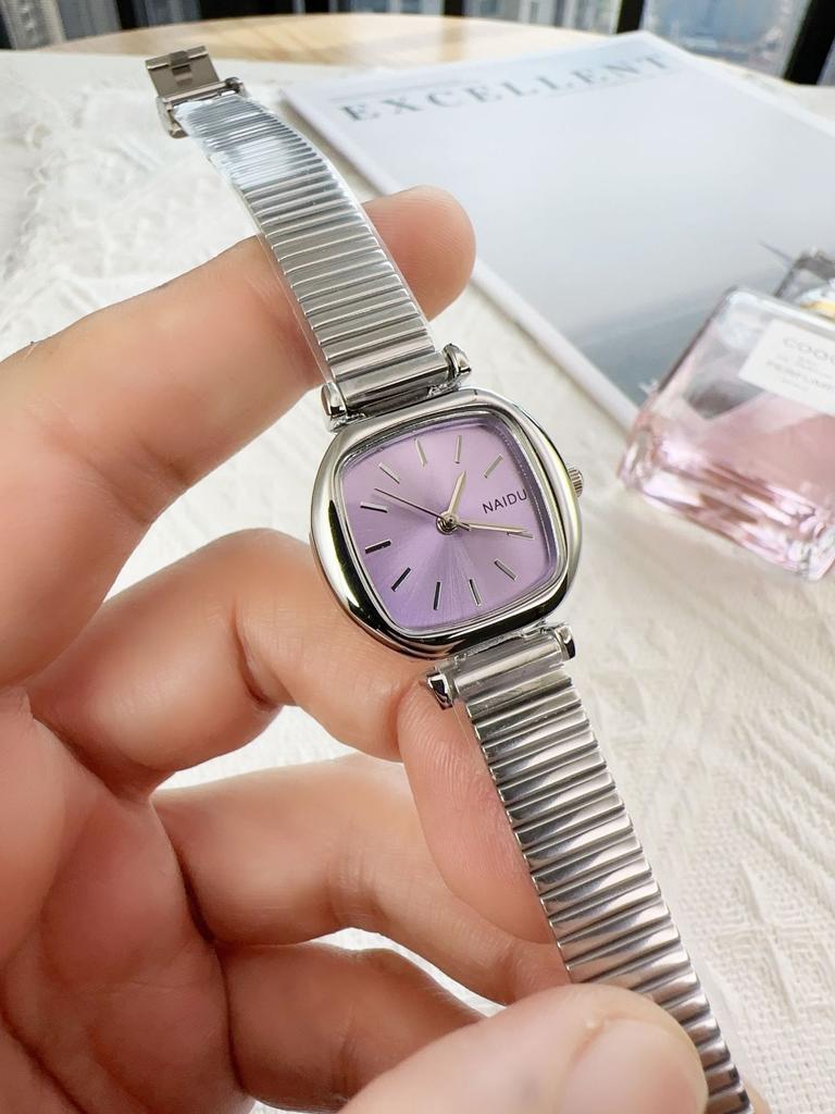 Top Marke Neueste Luxus Damen Uhr Mode Stahlband Damen Quadratisches Zifferblatt Quarz Armbanduhr Bambus Armband Femme Schöne Geschenke