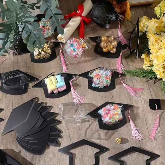 Graduation Cap Candy Cards Candy Dome Greeting Card with Tassel DIY Grad Cap Candy Box for School Ceremony Party 2026 Graduation Gifts