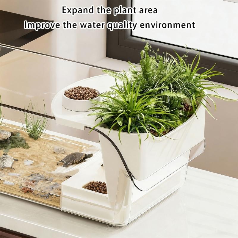 Turtles Enclosure Tanks With Layered Platforms Cave Wetland Simulation And 360 Degree Visibilities For Reptiles Pet