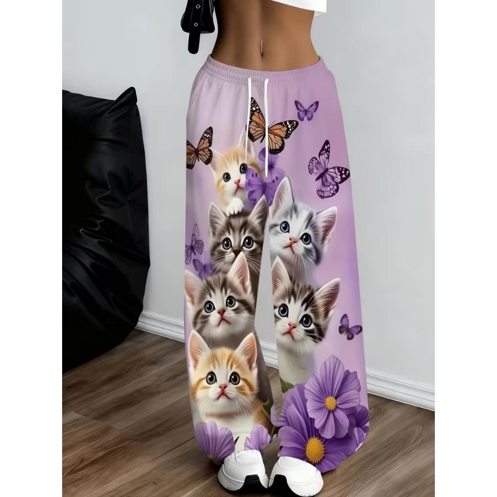2026 Women's New Wide Leg Pants, Elastic Waist Pants, Casual Loose Summer Beach Pants
