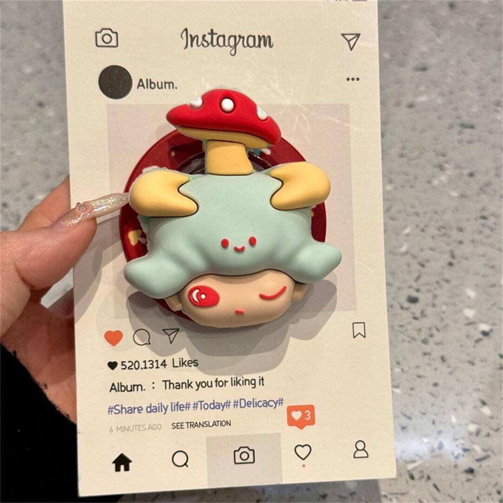 3D Silicone Cartoon Crying Star Mobile Phone Stand & Retractable Airbag Holder