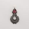 Natürlicher Rhodolith Edelstein 925 Sterling Silber Oxidiert Anhänger 1,8" Silberschmuck Hochzeitsgeschenk Für Braut/Sie CP-45-16