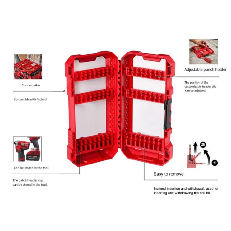 Drill Bit Storage Case Portable Drill Bit Case Water Resistant Detachable Holder Storage Heavy Duty Plastic Bit Storage