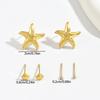 Beach Wind Women's Earrings Set Geometric Starfish Shell Diamond Design Stud Earrings Versatile Earrings