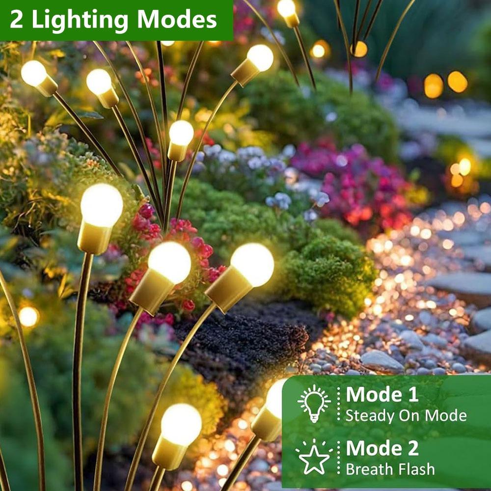 Solar Firefly Lights Outdoor, 2 Lighting Modes Wind Sway Twinkle Solar Garden Lamp IP65 Waterproof Decor Light for Yard Patio Path Lawn