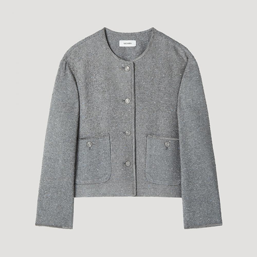 

She S miSS шерстяной твидовый пиджак Swwjkp11050 Gr Grey/55