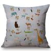 Moderne nordische Cartoon-Tiere Kissenbezug Niedlicher Elefant Giraffe Kinderzimmer Sofa Dekorative Wurfkissenhülle Cojines