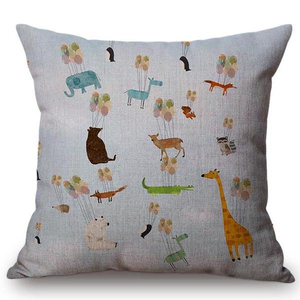 Moderne nordische Cartoon-Tiere Kissenbezug Niedlicher Elefant Giraffe Kinderzimmer Sofa Dekorative Wurfkissenhülle Cojines