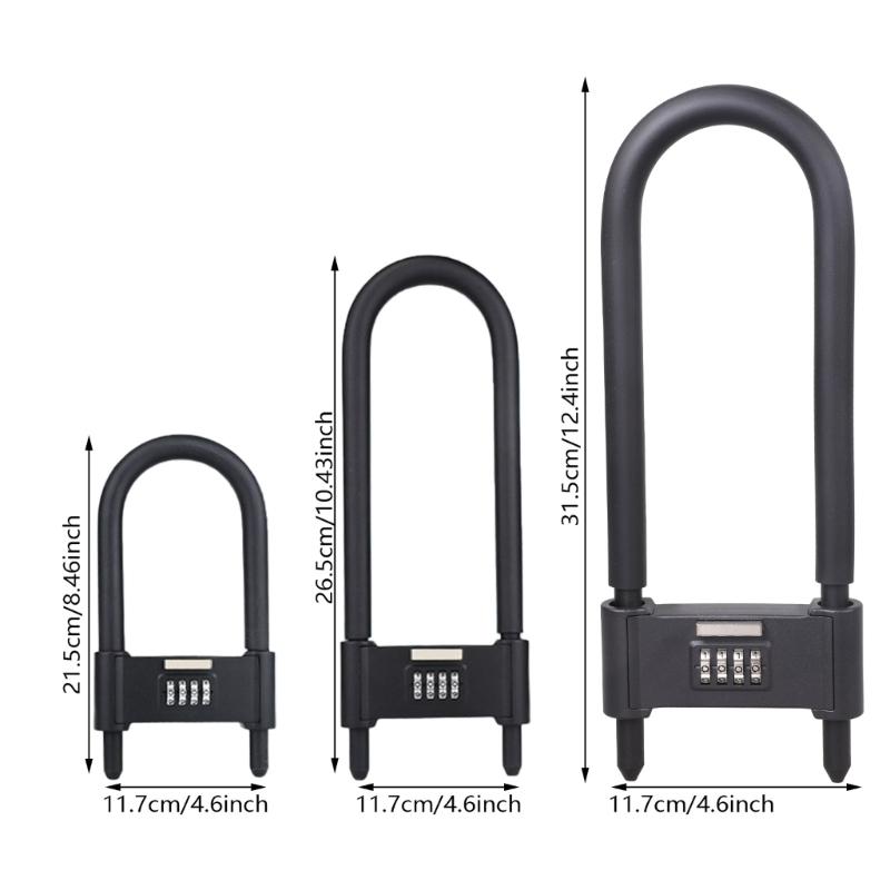 4 Digit Combination Padlock Adjustable Long Shackle Lock Home AntiTheft Lock for Glass Door Security Protections