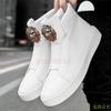 Fashion Deluxe Men's Small White Boots British Fashion Sports Casual Shoe Board Low Top Breathable Leather Boots Zapatos Hombre A2