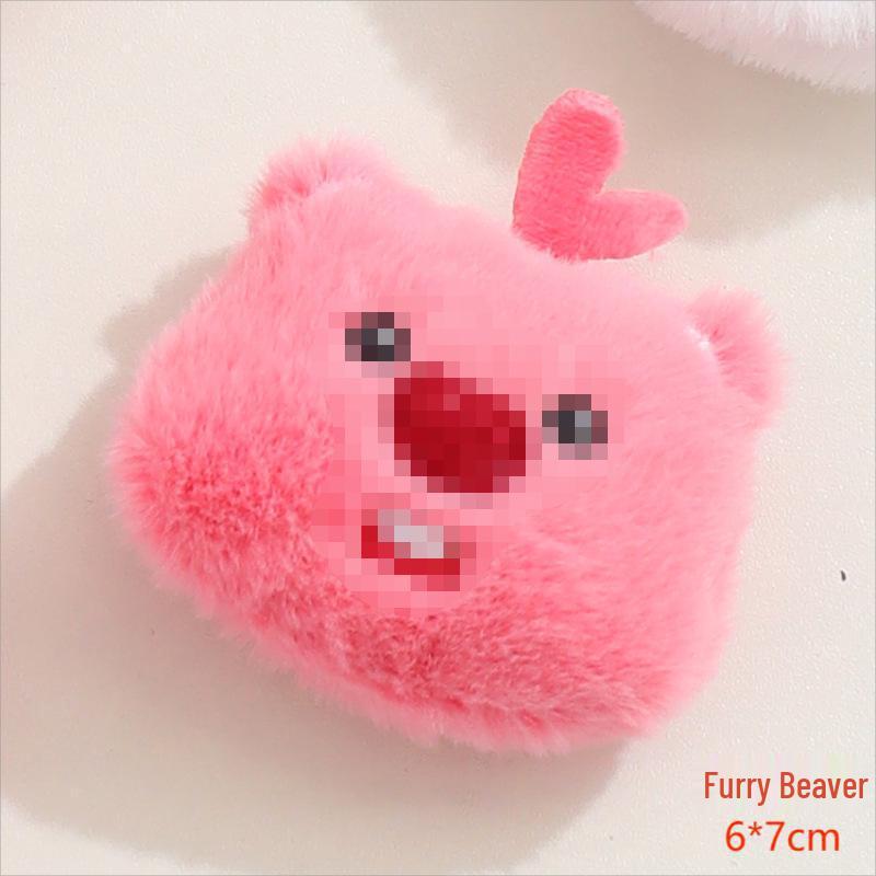 Adorable Plush Bear & Rabbit Brooch Keychain for Kids & Women - Cute Bag or Pin Accessory