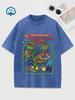 Chomper Comic Pattern Print Women Washed Tshirts Summer Fashion TShirt Breathable ONeck Distressed Tee Shirts Soft Cotton Tops
