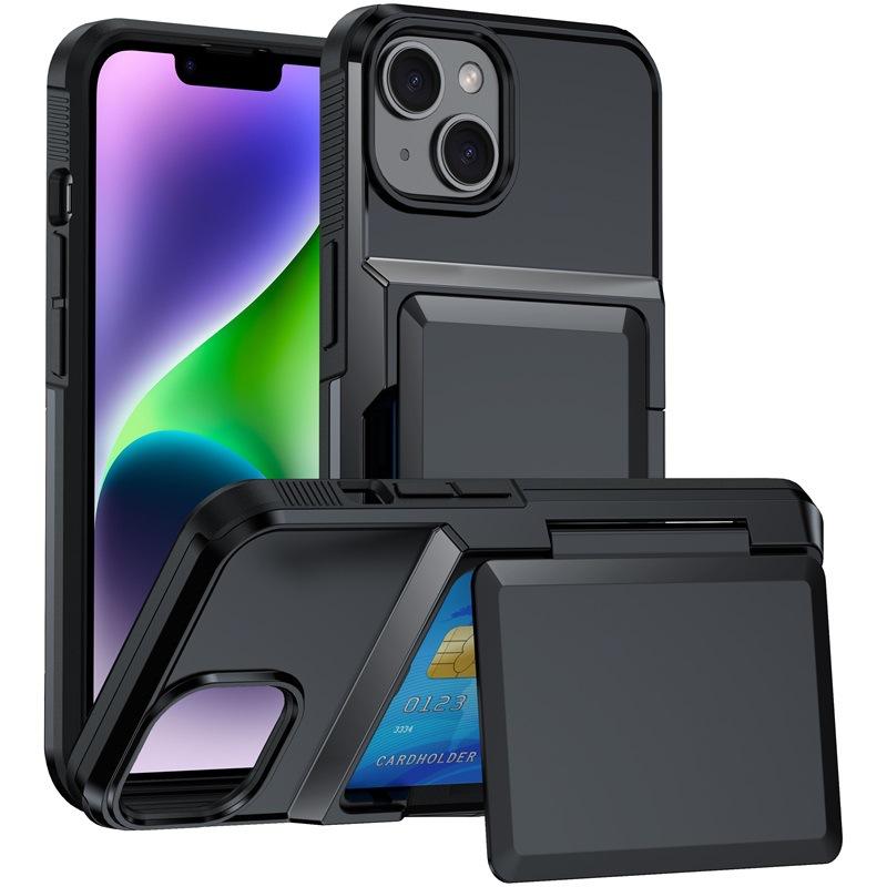 

Подходящий для Apple 14 Чехол для телефона с карманом для карт Iphone12 Два в одном Чехол-книжка 13Pro Противоударный защитный чехол iPhone16ProMax（6.9） чёрный