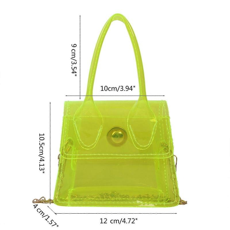 Luxury Crossbody Messenger Shoulder Bag Transparent Purse Suitable for Work Travel Workout Concert Casual Party Orange