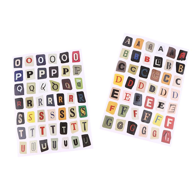 Alphabet, Number & Symbol Label Stickers Diy Scrapbooking Journal Supplies For Students (Decorative Collage Base)
