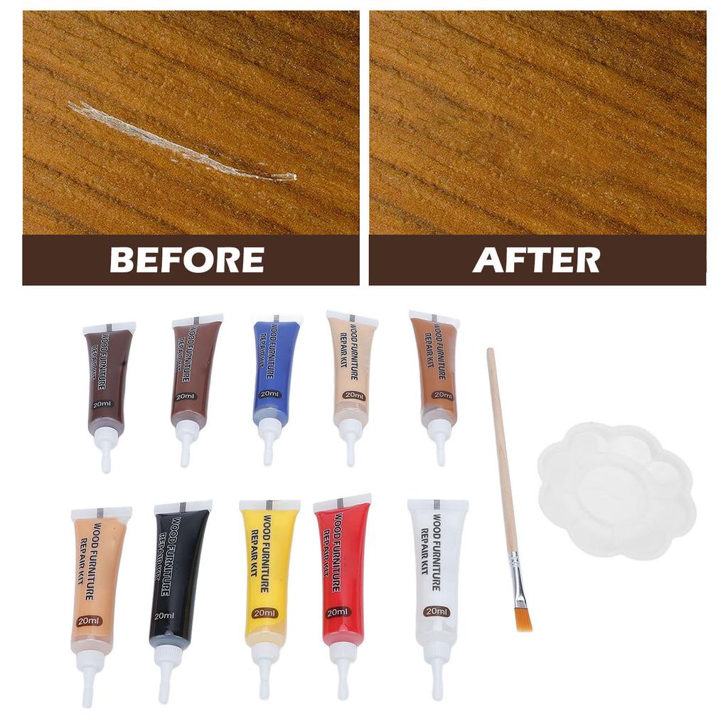 Wood Furniture Repair Kit 10 Fundamental Color Wood Putty Cabinet Touch Up Kit for Home