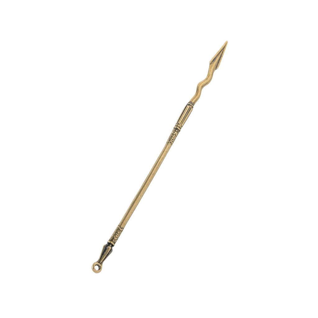 Antique Brass Keychain Classic Water Margin Weapon Replica Miniature Spear Ornament For Collectors And Fans