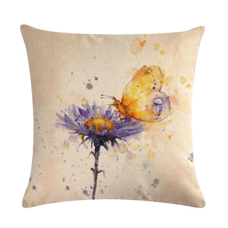 Painted Art Pillowcase Animal Print Linen Pillowcase Chair Sofa Home Decoration Cushion Cover