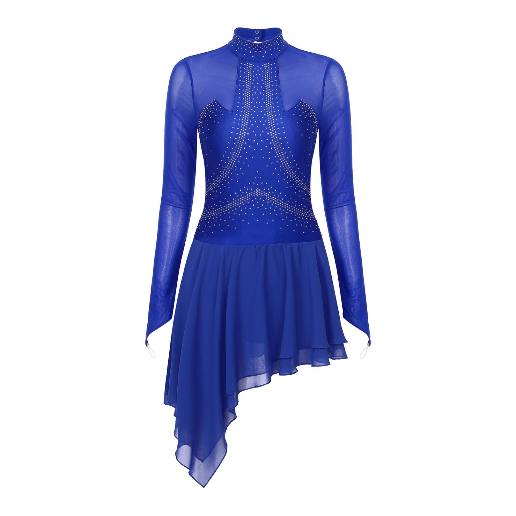 Hansber Robe De Patinage Artistique Pour Femme - Manches