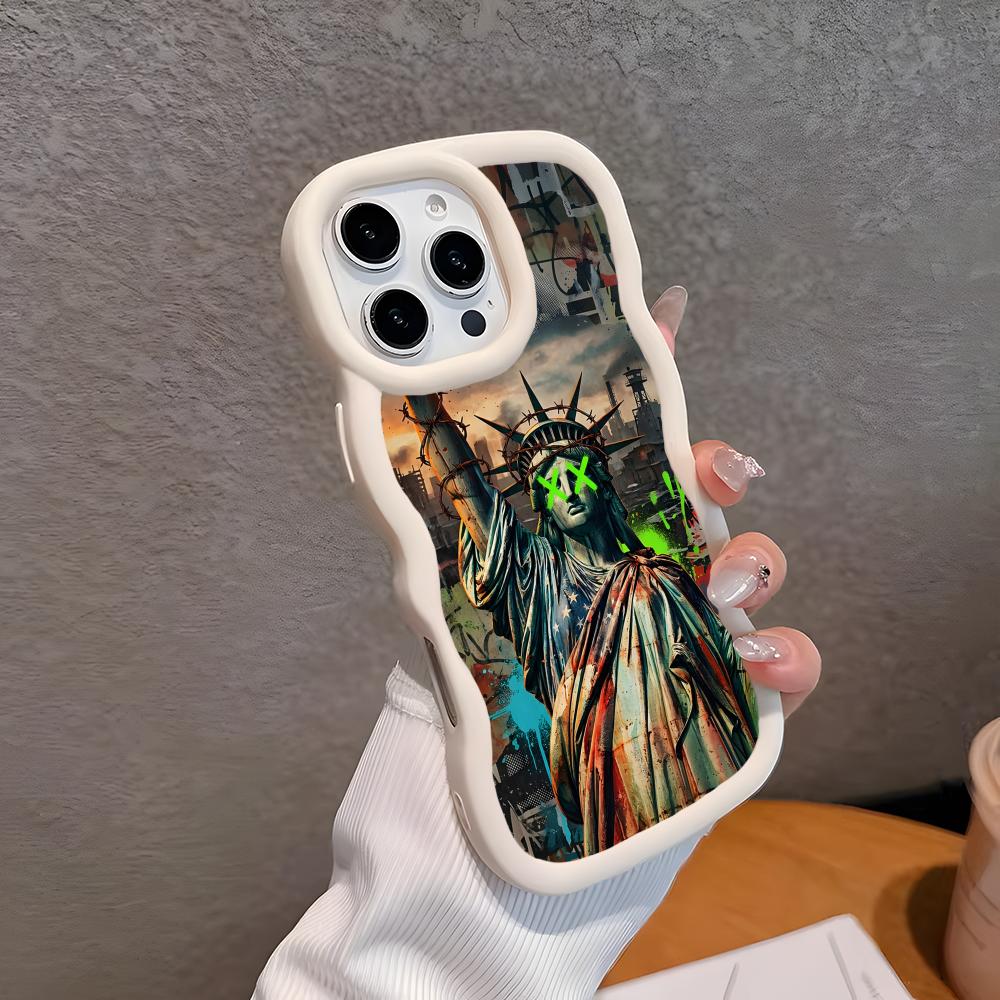 Graffiti Art Welle Rand TPU Handyhülle für iPhone 17 16 15 14 13 12 11 Air Pro Max Plus Bunte Hülle