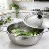 Stainless Steel Pot Lid Replacement Universal for Frying Pan Skillet Wok 22Cm Heavy Duty Easy Clean Non Deformable Lid