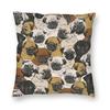 Social Pugs Square Pillowcase Polyester Linen Velvet Creative Zip Decor Throw Pillow Case Home Cushion Cover