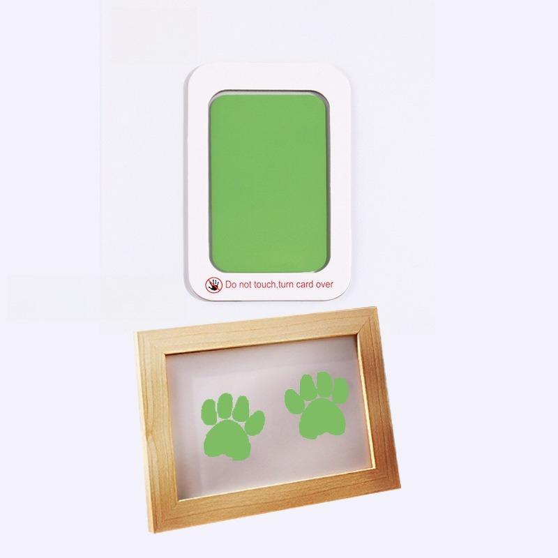 2026 New Home Decoration Pet Paw Print Clay Photo Frame Cat Footprint Setting Table Dog Birthday Gift Log Color Photo Frame