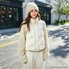 Winter Korean Style Knitted Patchwork Padded Jacket - Versatile & Chic Stand Collar Design.