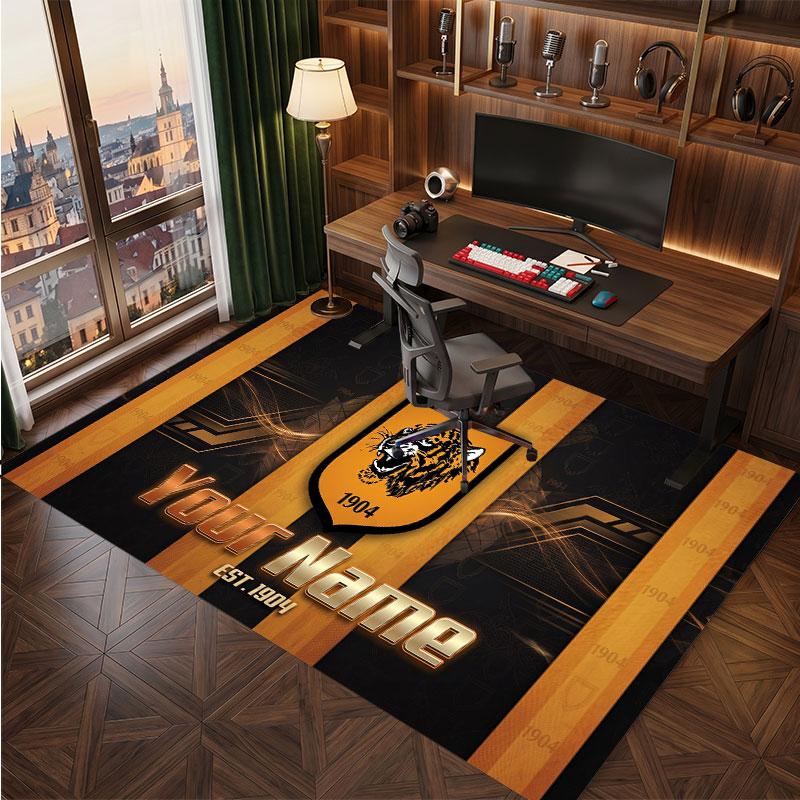 Hull FC Personalized Crystal Velvet Carpet, Customized Name Text Soft Anti‑Slip Rug for Living Room Bedroom