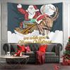 Christmas Tree Print Tapestry Wall Hanging Background Cloth Decor Red Santa Claus Polyester Tapestry Home Room Wall Decoration