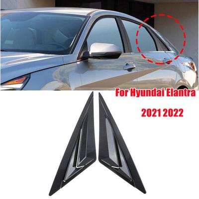 Für Hyundai Elantra Auto Heckscheiben-Louver Jalousie Abdeckung Seitenlüftungsschaufel Jalousien Verkleidung Außenaufkleber ABS Carbon/Schwarz