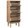 VidaXL Shoe Cabinet OTTA and 3 Drawers Brown and Grey Pine Wood 351310