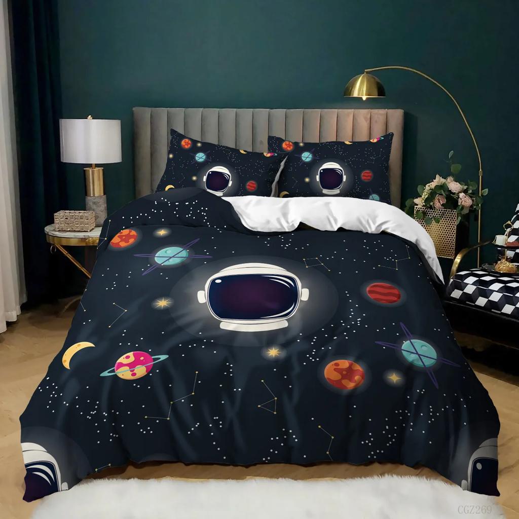 Galaxy Space Bedding Collections Kids FullQueenKing Size Blue Universe Adventure Stars Duvet Cover Collections For Boys Girls Teens Bedroom