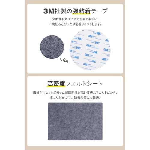 Thick, Plush Felt Tape - Round, Scratch-Resistant, Floor Protection Tape, Easy To Apply, Noise Reduction, for Chairs, Tables, Sofas, and Furniture, 18