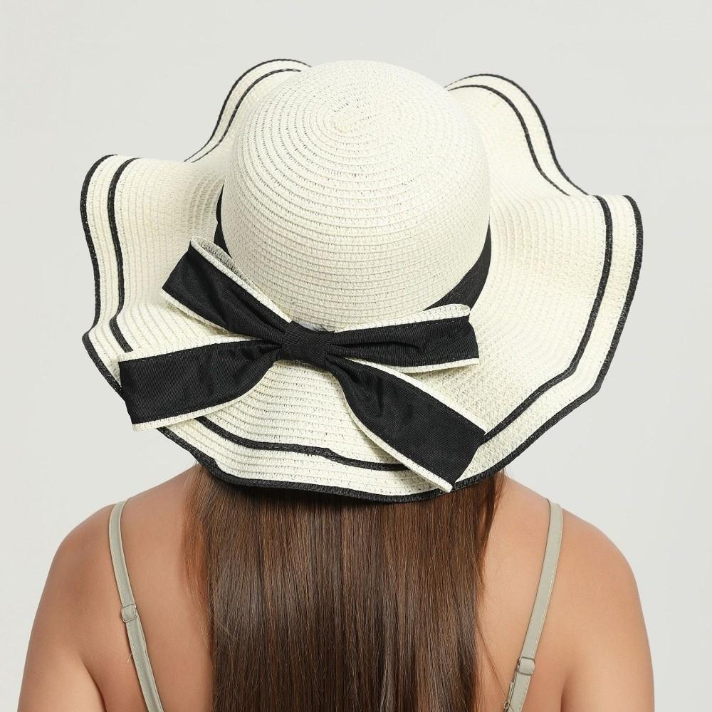 Wide Brim Straw Weave Sun Hat Bohemian Fisherman Hat Elegant Sunscreen Bucket Hat  Ladies/Girls