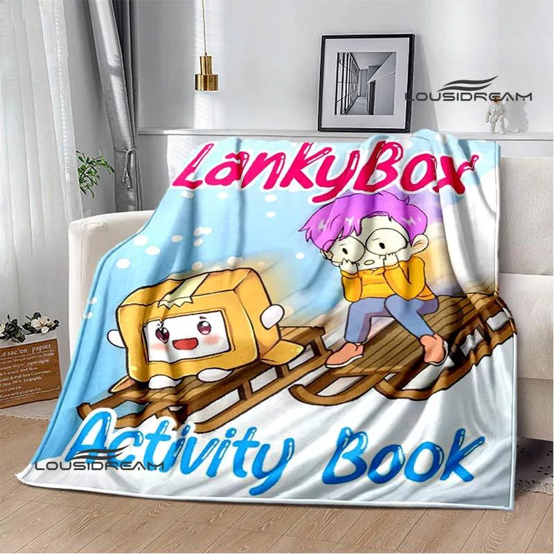 Lankybox Foxy Boxy cute Printed blanket picnic blanket Flannel Warm blanket Soft Cozy Blanket Home travel blanket Birthday Gift