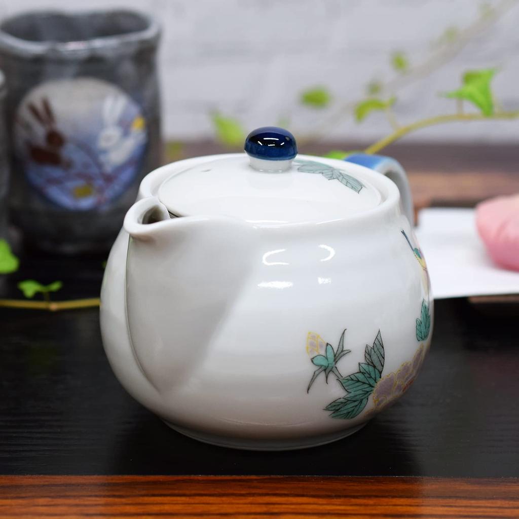 Stylowy czajniczek Kutani Ware Garnek Mały Ptak Ceramika Marka Japońskiej Zastawy Stołowej Wyprodukowano w Japonii W zestawie Sitko do Herbaty