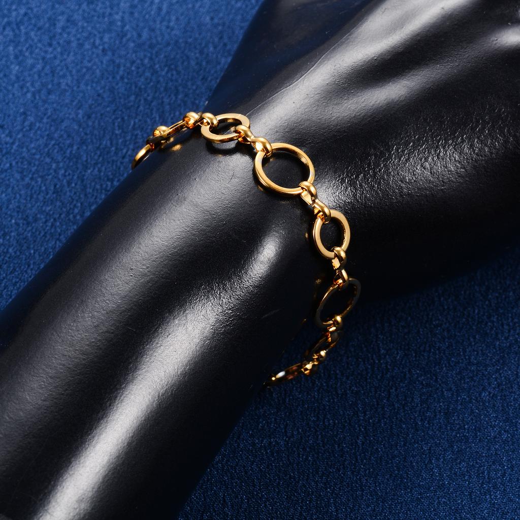 10mm Stainless Steel Round Bracelet Circle Link Hand Chain for Women Men Handmade Wristband Bangle Anklets Metal Jewelry Gift