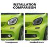 For Smart Fortwo 453 2014-2024 Smoke Black High-Gloss Pre-Cut Headlight Protection Film TPU PPF Anti-Scratch Car Vinyl Wrap Kit