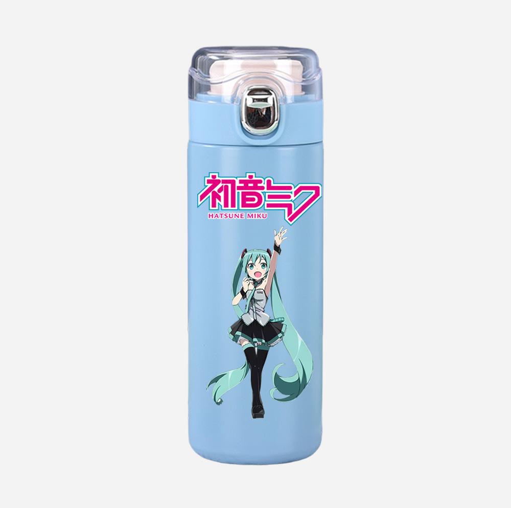 Tazza Termica Stampata Anime Hatsune Miku Portatile Acciaio Inossidabile 400ml Borraccia Anti-perdita Tazza da Campeggio Regalo