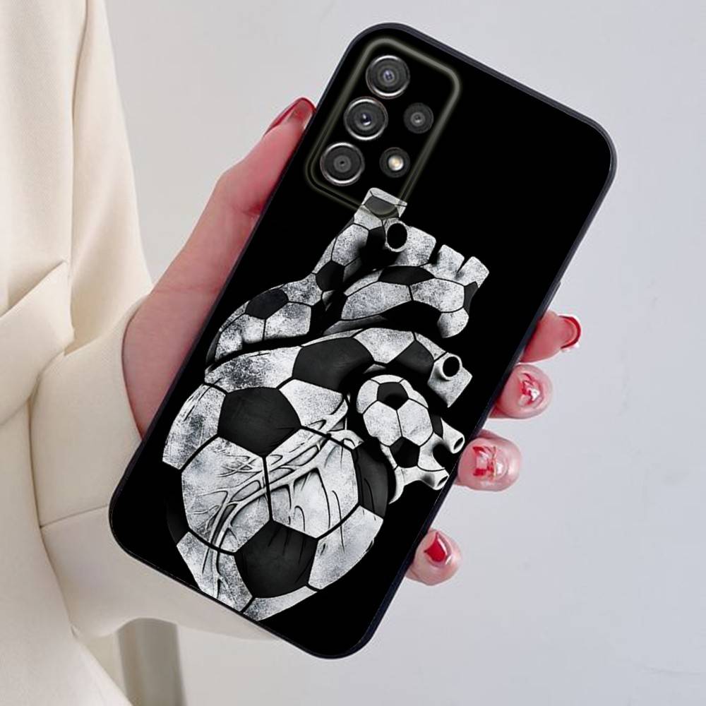 Football Sport Phone Case For Samsung S24,21,22,23,30,Ultra,20,Plus,Note,10,9,Black Soft Silicone Case