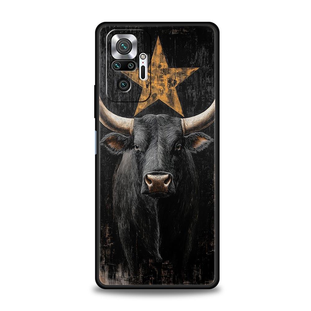 Bull Animal Phone Case For Xiaomi Redmi Note 14 13 12 Pro Plus 5G 9S 9 10 11 4G 14C 13C 12C 10C 9C 9A Soft Cover