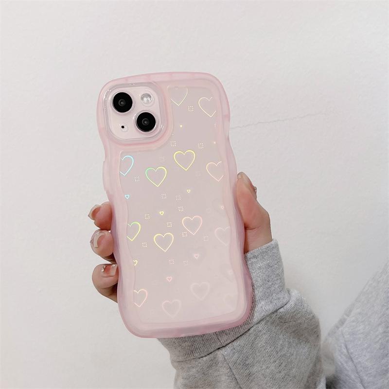 Wave Pattern Laser Love Applies To Iphone15pro Max Apple 16 Mobile Phone Case 11 New Xr Women 14 Soft X